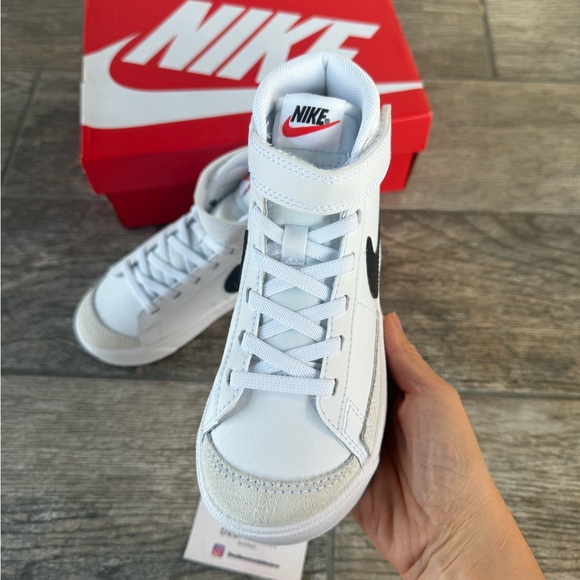 Brand New Nike Blazer Mid '77 Preschool/Little Kids' Shoes “White/Black” - Picture 9 of 12